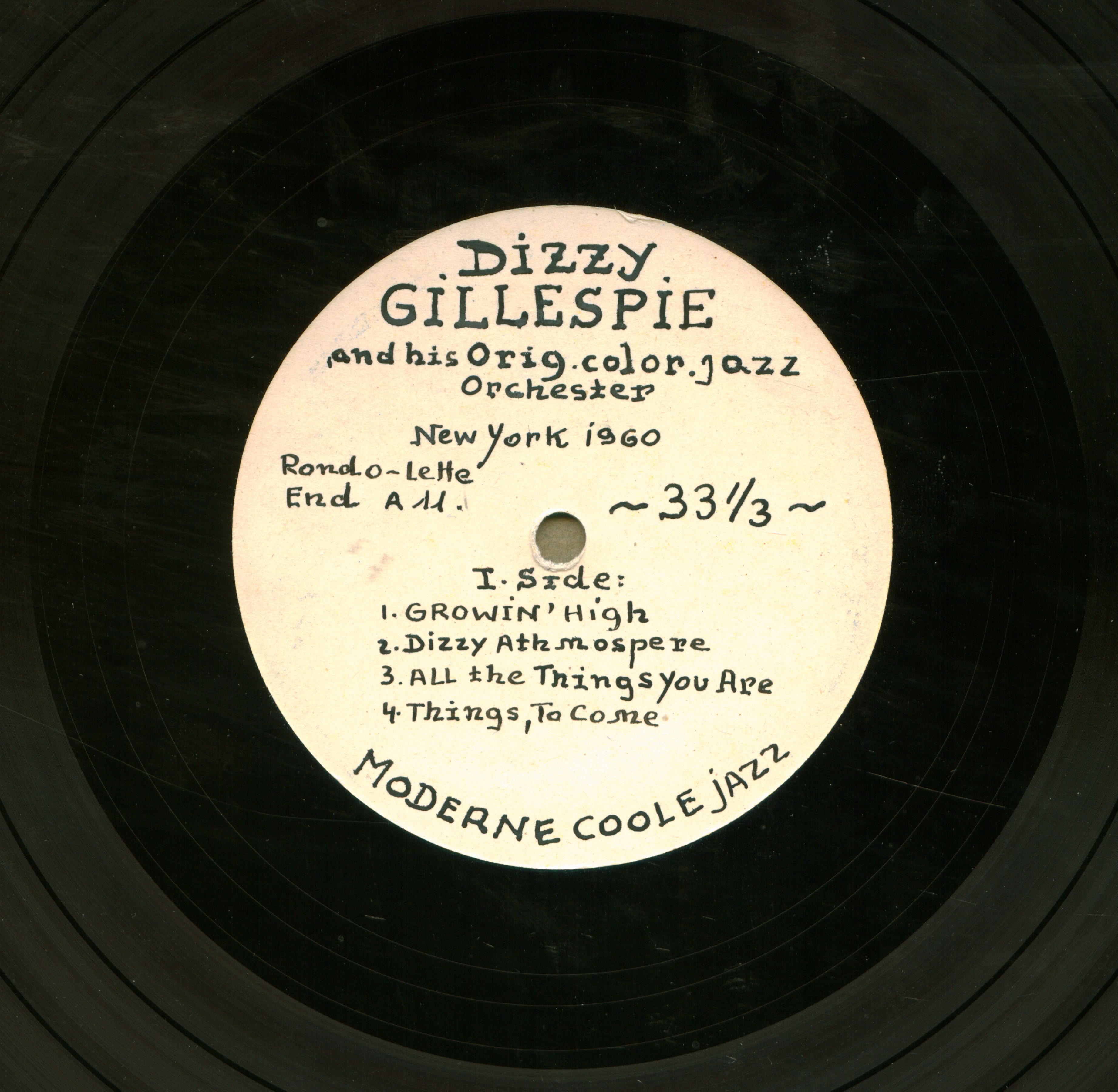 Dizzy Gillespie and his Orig. color jazz orchester New York 1960